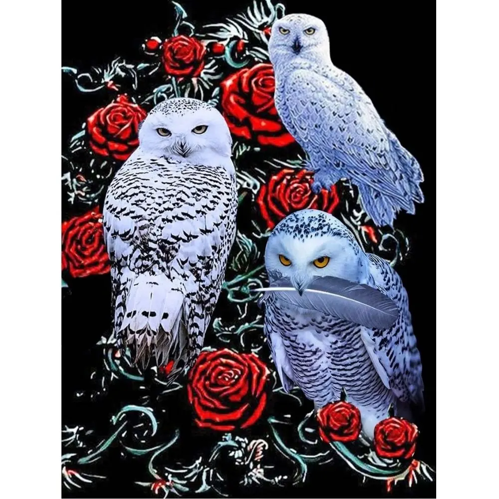 

MOONCRESIN Diy Diamond Painting Animal White Owl 5D Full Square Round Drill Mosaic Embroidery Cross Stitch Home Decor Needlework