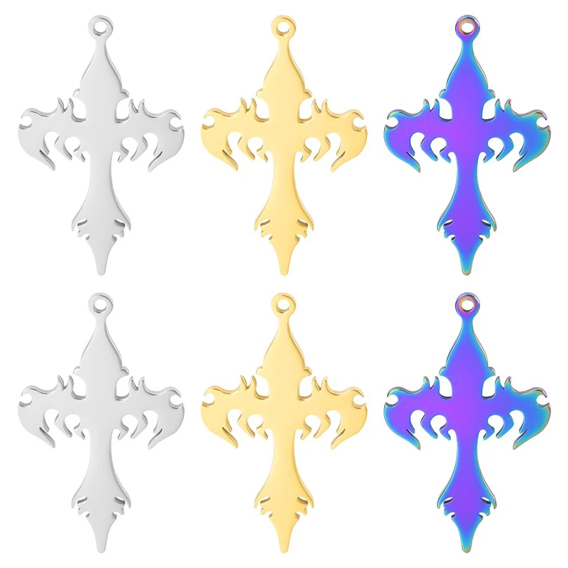 

5Pcs Stainless Steel Crosses Charms for Jewelry Making Earring Pendant Bracelet Necklace Accessories Supplies Craft Diy Material