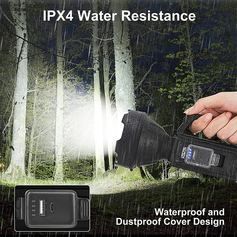 

Точечный светильник, яркий светодиодный ручной поисковый светильник, 4 режима, светильник льник, для кемпинга, пешего туризма, охоты и т. д.