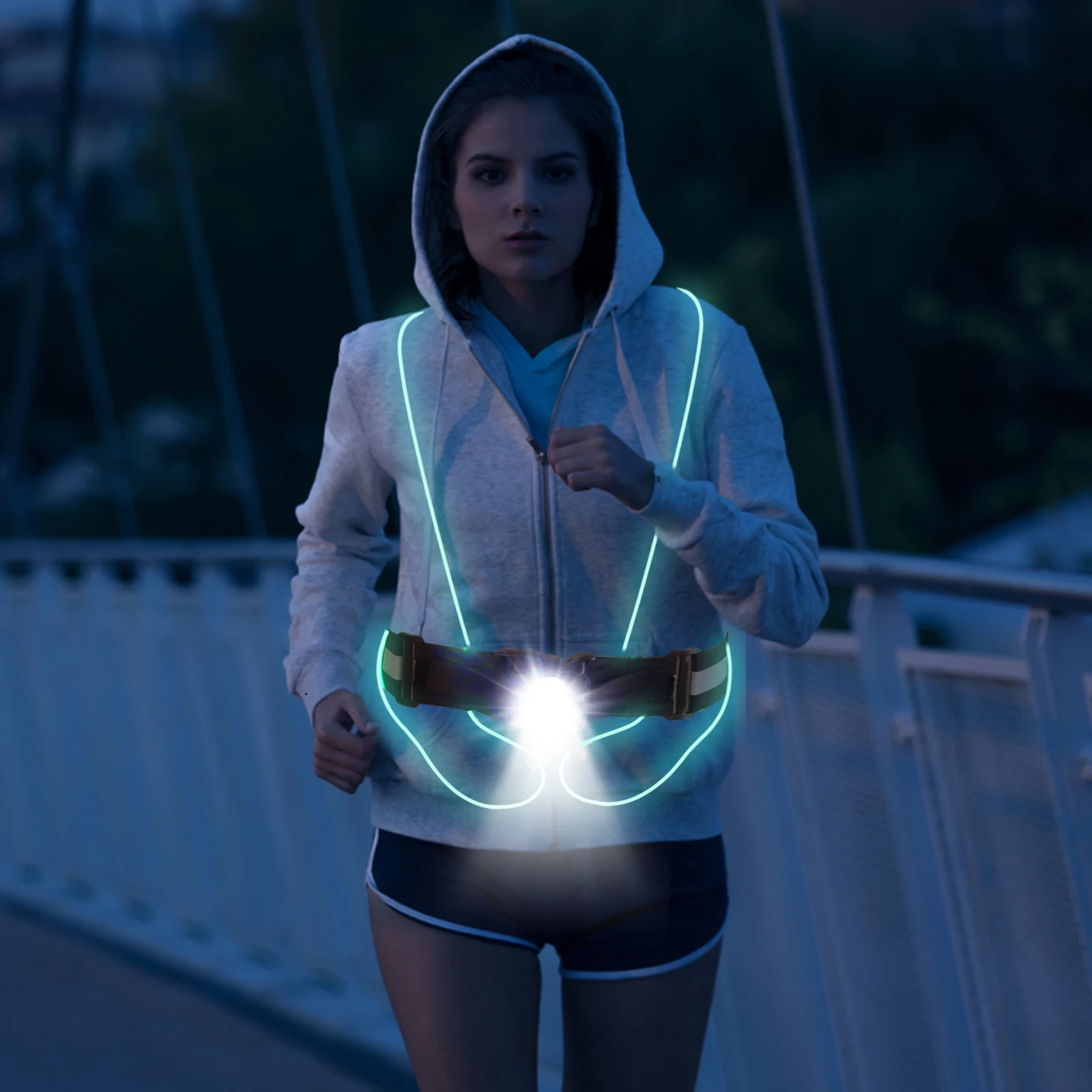 

Cycling Outdoor Sports LED Reflective Vest Belt Safety Vest for Night Running Cycling