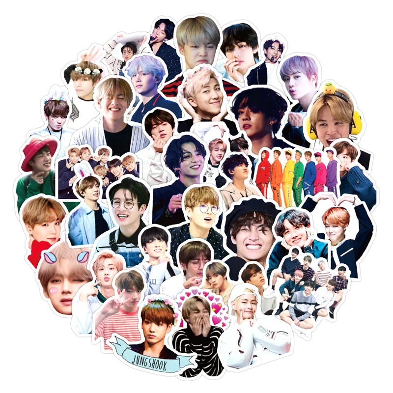 

60pcs/pack Kpop Korea Singer Cartoon Stickers For Motorcycles Luggage Computer Laptop Gift Car Phone Water bottle Notebook