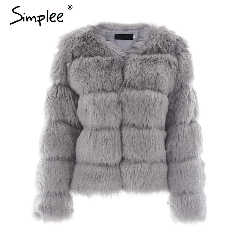 ICCLEK Autumn and winter new 2018 fox fur faux fur coat women's short long sleeve fur faux fur coat