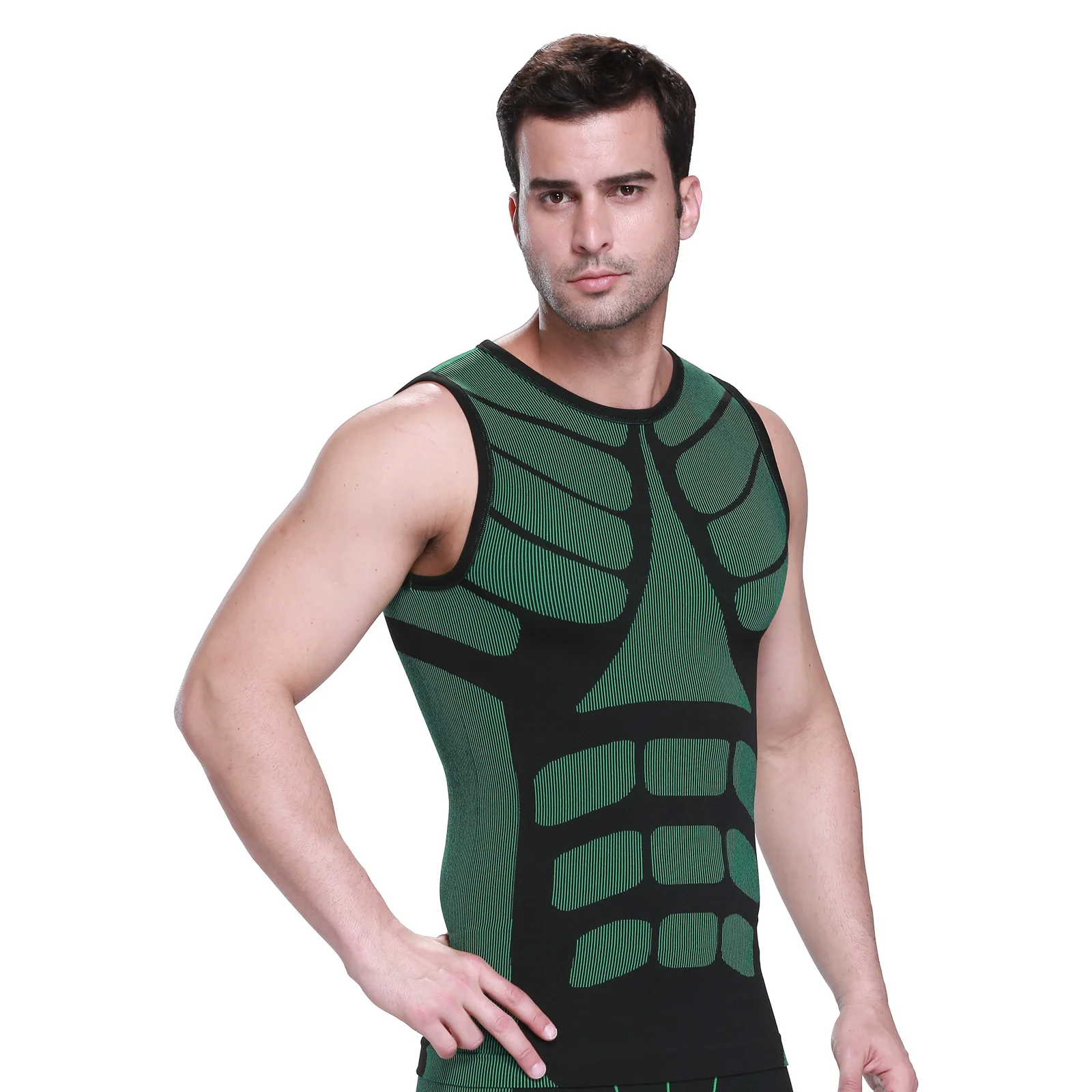 HaleyChan Men's Summer Quick-drying Tank Top Abdominal Training Vest Running Sportswear Men's Shapewear Waist Trainer Vest