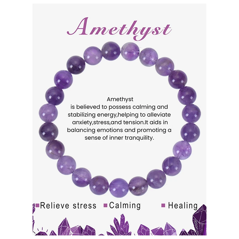 Лечебные браслеты из хрустальных камней для женщин и мужчин полудрагоценных