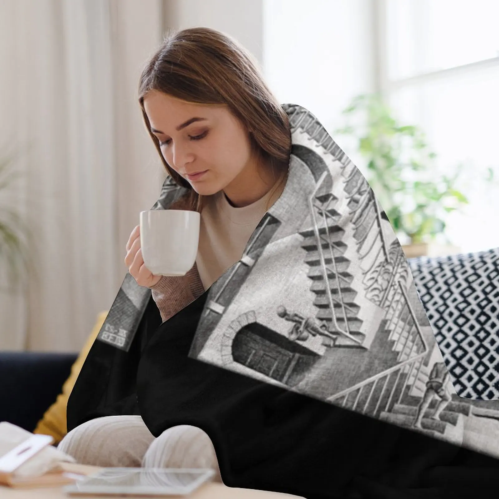 Футболка Mc EscherMC Escher одеяло на Хэллоуин фланелевые одеяла для кровати