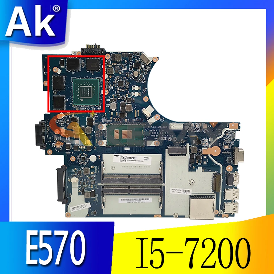 

Akemy CE570 NM-A831 Motherboard For Lenovo ThinkPad E570 E570C Notebook Motherboard FRU 01EP400 I5 7200 GTX950M 2G DDR4