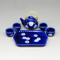 6 pcsset multifunctional colorful washable miniature ware tea pot cup plates set modern dollhouse tea set for dollhouse