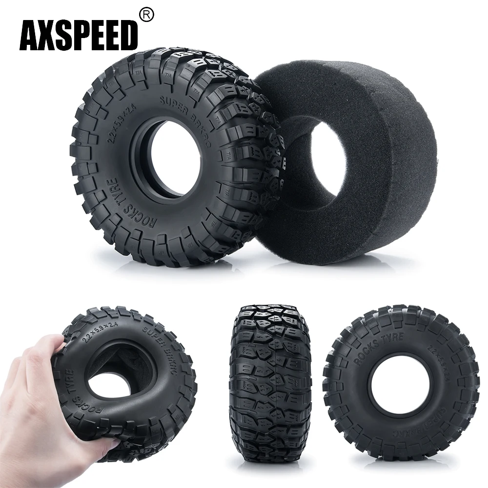 AXSPEED 1/4 шт. 2 2-дюймовые колесные шины резиновая губка для осевого SCX10 Wraith TRX-4 1/10