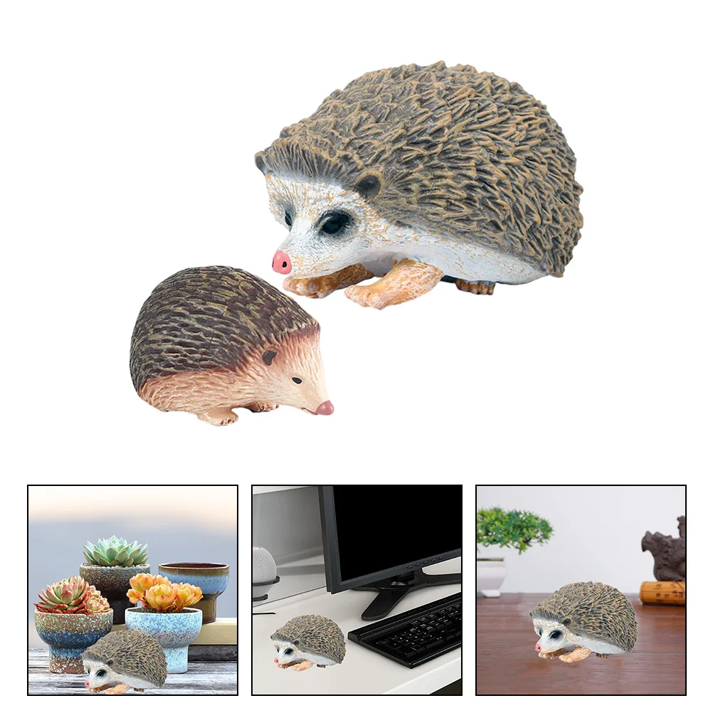 

2 Pcs Out Door Decor Garden Hedgehog Sculpture Para Jardin Statue Pvc Model