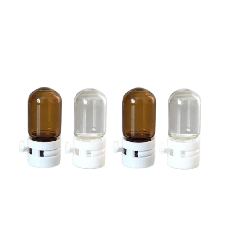 1ml 2ml 3ml 5ml Brown Round Bottom Glass Essential Oil Vials Disposable White Sealed Easy Pulling Tear Lid Clear Sample Bottle