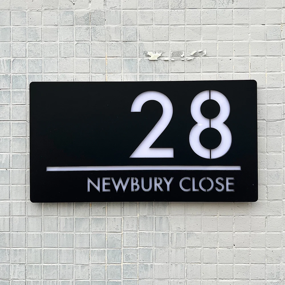 

Индивидуальное оформление, большой размер, Домашний номер, наружный матовый черный/белый акриловый 3D персонализированный номер дома