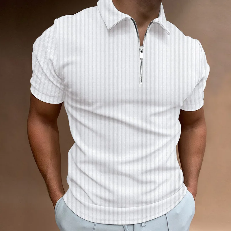 2022 Summer Stripe Men's Polo Shirt 2021 Men Solid Polo Shirts Brand Men Short-Sleeved Shirt Summer Shirt Man Clothing