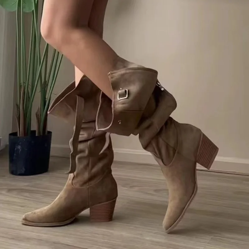 Женские высокие сапоги Челси модная обувь на высоком каблуке новинка зимы 2025