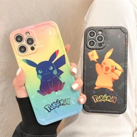 pokemon pikachu cartoon phone cases for iphone 13 12 11 pro max xr xs max x 78plus 2022 couple soft silicone cover gift