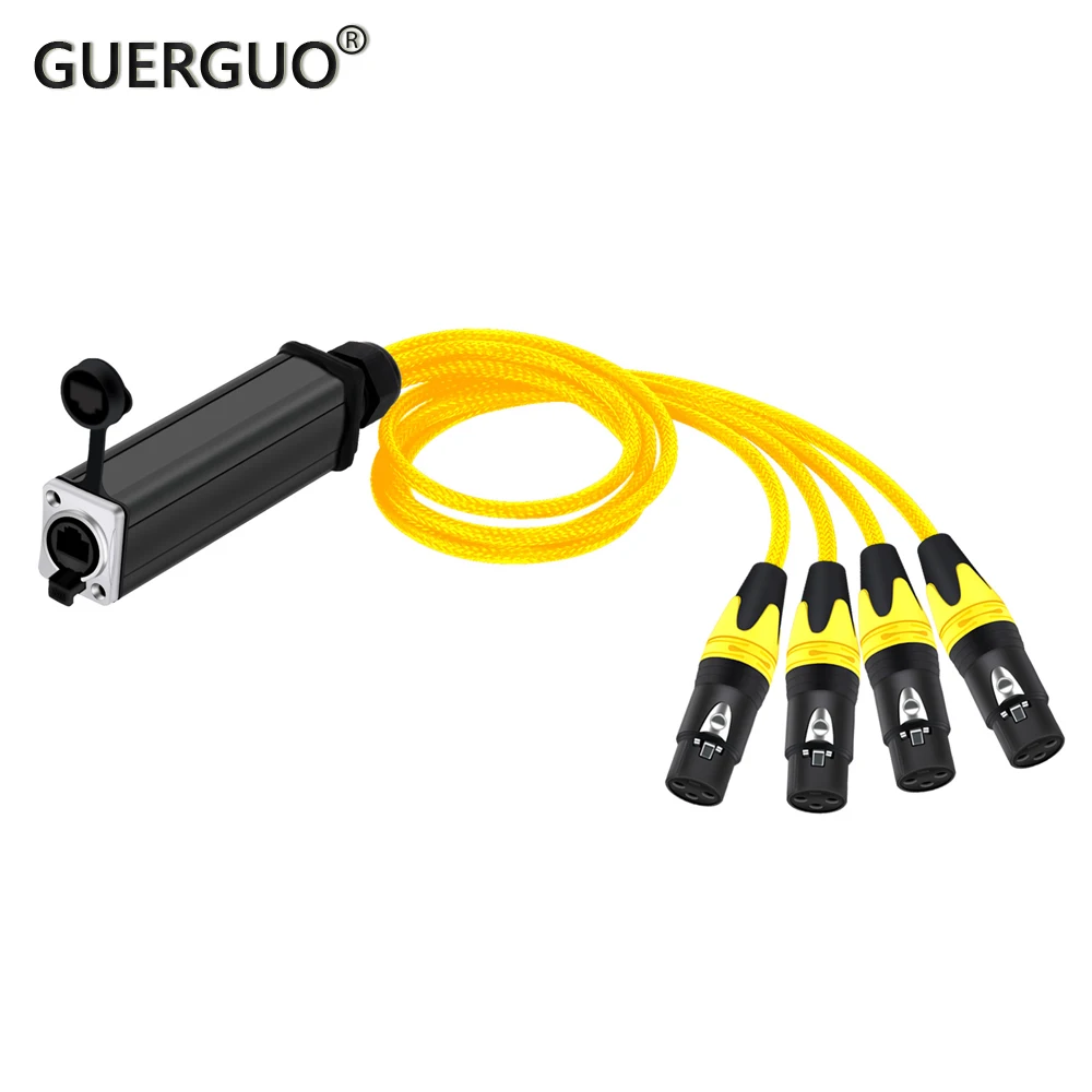 4-канальный 3-контактный соединительный кабель XLR для оплетки Ethercon с сетевым