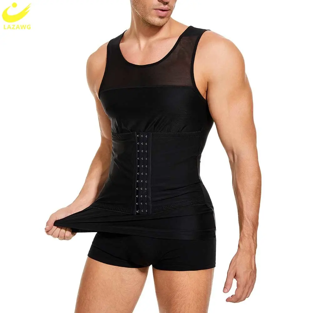 

LAZAWG Men's Shapewear Tummy Control Body Shaper Top Slimming Tank Tops Compression Exercise Sport Workout Fitness Fat Burner
