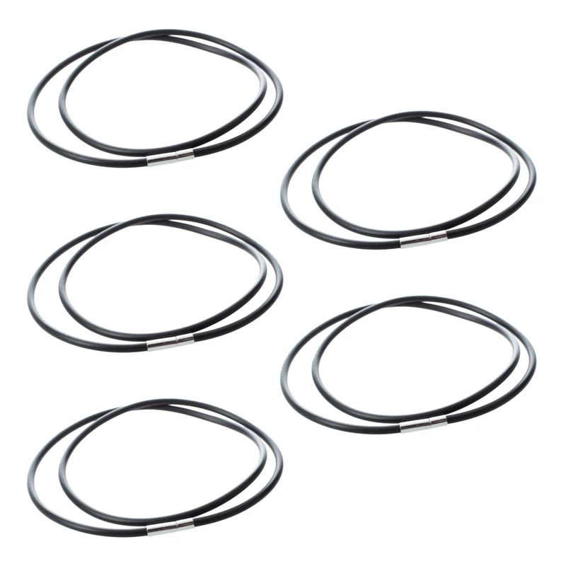 

5 шт., 3 мм, черный цвет, с застежкой из нержавеющей стали, 22 дюйма