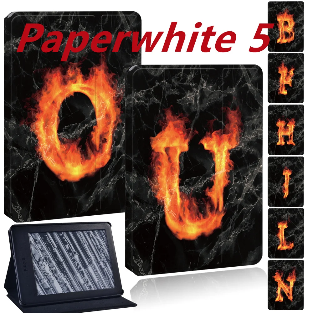 

Tablet Cover Case for Kindle Paperwhite 5 2021 6.8 Inch Printed 26 Letters Pattern Funda for KPW5 Protective Shell