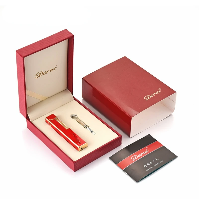 

Портативная Зажигалка Derui с длинным звуком, шлифовальный круг, раздвижной бутик с открытым огнем, надувная зажигалка, высококачественный подарок для мужчин