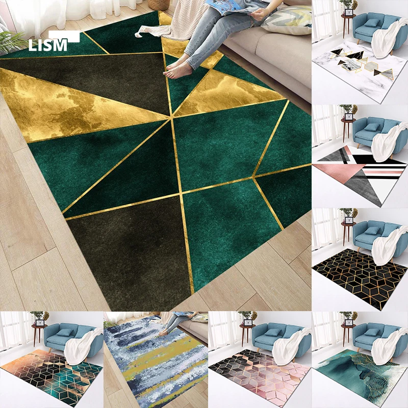 

Nordic Art Marble Pattern Carpet In The Living Room Area Rug Entrance Doormat Floor Mat Anti-slip Trendy Modern Home Decoration