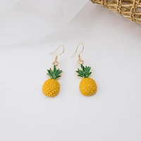 kose silver needle creative summer fresh and exquisite three dimensional ladies earrings cartoon fruit pineapple earrings female