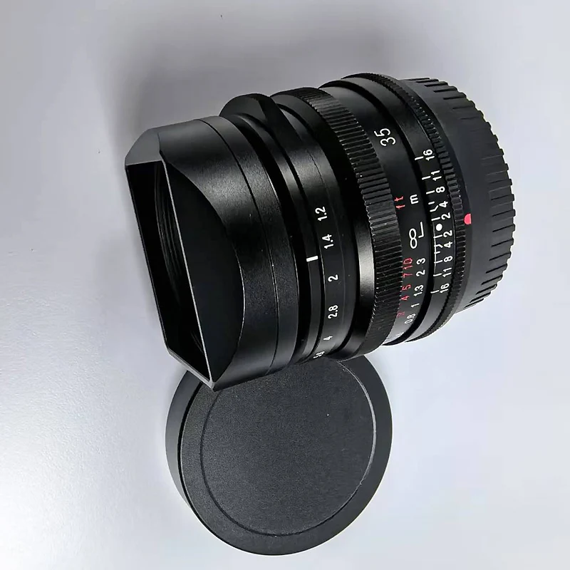 Фото Металлическая квадратная байонетная бленда, совместимая с VOIGTLANDER NOKTON 35 мм F1.5 23 мм F1.2 В комплект входит крышка №5