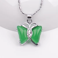 natural green chalcedony hand carved butterfly pendant fashion boutique jewelry men and women popular agate gift accessories