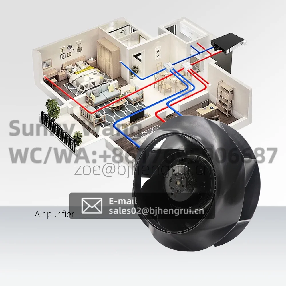 Фото ebmpapst R2E225-RA92-09 R2E225-BD92-09 Центробежный охлаждающий вентилятор переменного тока 230 В для двигателя очистителя воздуха HVAC Электрический шкаф M2E068-DF №4