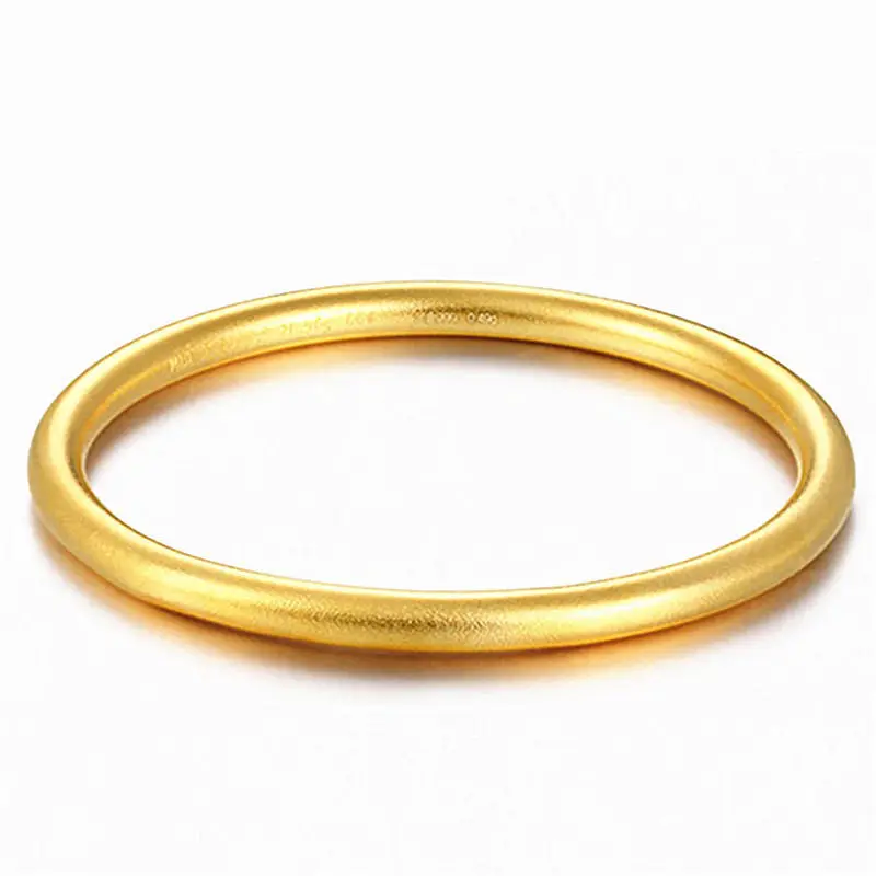 

Vintage Brass Gold-plated Frosted Bracelet for Women Ancient Craft Vietnam Imitation 18k Gold Simple Temperament Jewelry