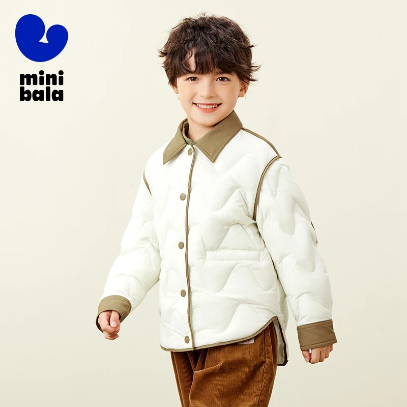 Пуховик мини с оборкой для мальчиков и девочек 2024 ветрозащитный теплый пуховик