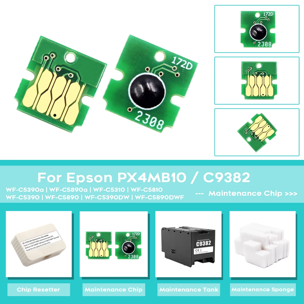 C12C 938211 PX4MB C9382 Чип обслуживания для Epson WF-C5390 WF-C5890 PX-S887 PX-M887F Картридж контейнера с