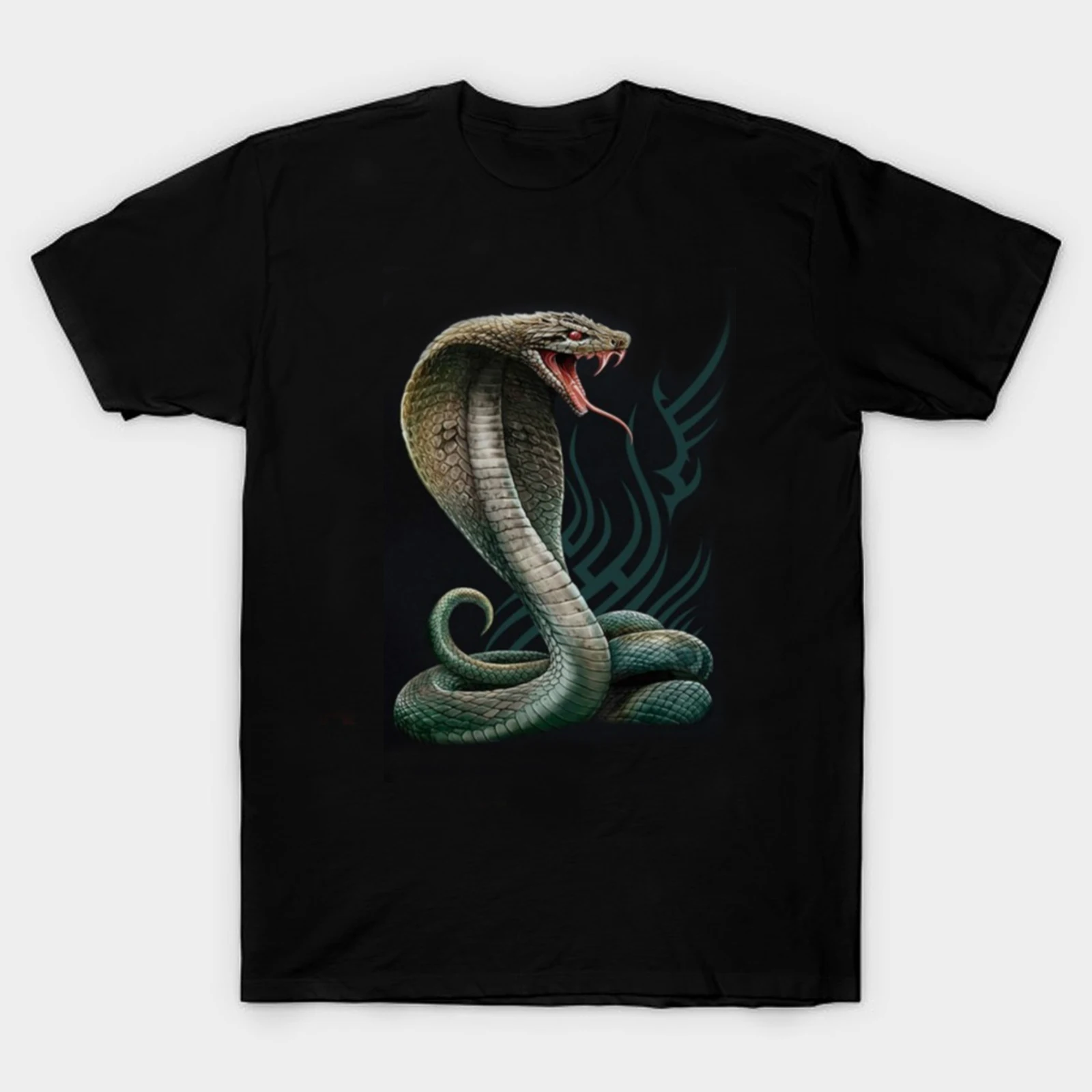 

Lifelike Snake- Cobra Printed T Shirt. New 100% Cotton Short Sleeve O-Neck T-shirt Casual Mens Top