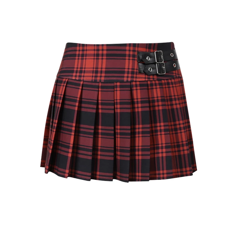 Клетчатая плиссированная юбка в японском стиле винтажная мини-юбка преппи