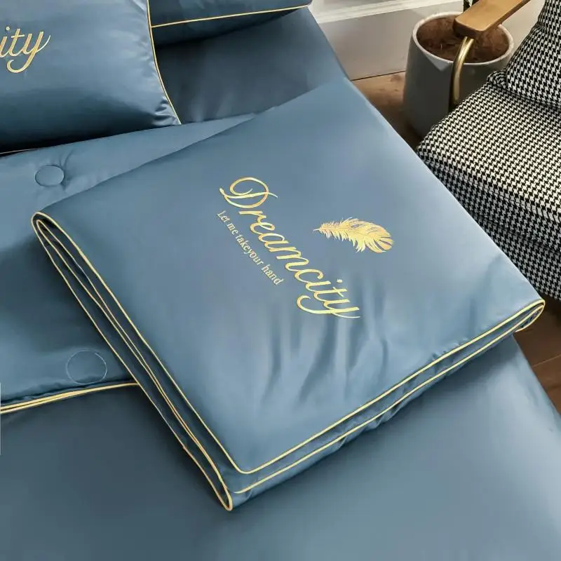 

2022 New Products Washed Silk Embroidered Tencel Summer Quilt Home Textiles Summer Quilt Blanket Thin Quilt Adult Children