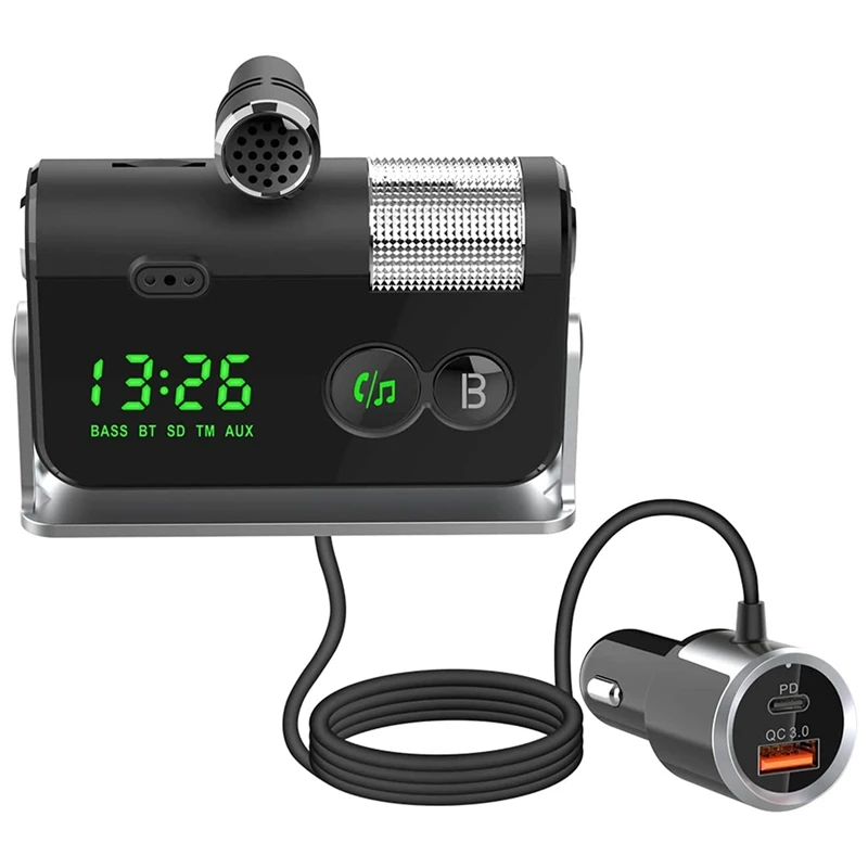 

BC73 Car MP3 Music Player Bluetooth 5.0 FM Transmitter USB Car Charger QC3.0 PD18W Fast Charge Hands-Free Call Receiver