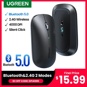 UGREEN мышь беспроводная Тихая мышь 4000 DPI для MacBook планшета компьютера ноутбука ПК мыши 3 см тонкая Тихая беспроводная мышь 2,4G