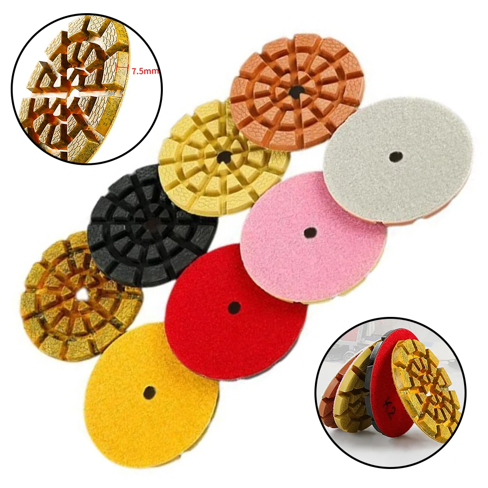 

4Inch 100mm 4 Step Dry/Wet Diamond Polishing Pads For Granite Floor Wet Polishing Pad Floor Grinding Machine Abrasive Tool
