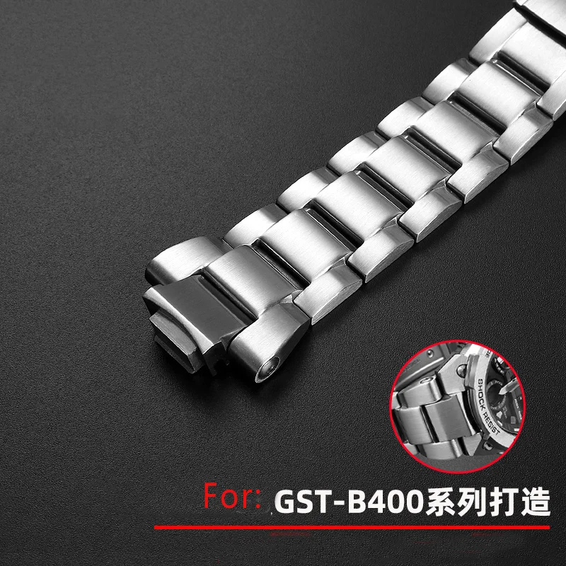 Stainless Steel Watch Band For G-SHOCK Casio GST-B400 Watchband Bracelet Replacement Metal Strap Men's Watch Accessories