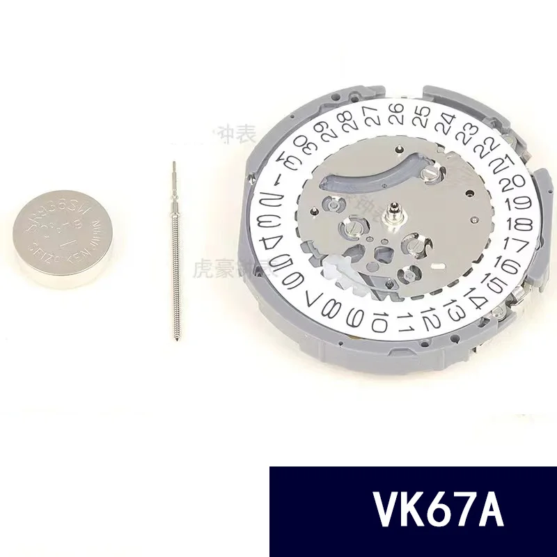 Оригинальный японский механизм VK67 VK67A кварцевый 6 стрелок дата 3 6/9/12 маленькие
