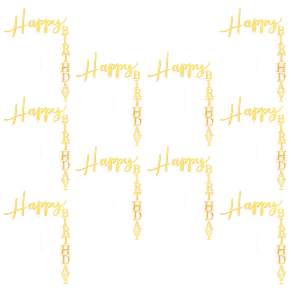 

10 Pcs Cupcake Topper Birthday Toppers Ornament Dessert Pastry Party Supplies Decoration