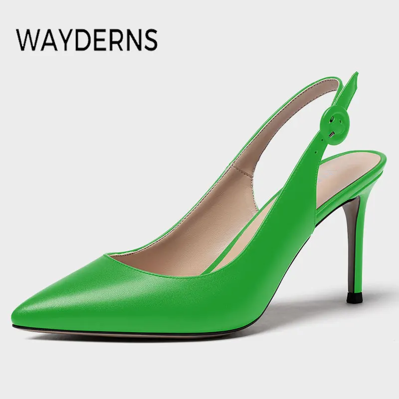

WAYDERNS 2023 New Women'S Sandals Thin Heels Summer Women Shoes Fashion Casual Pointed Toe Buckle Ladies Footwear Size 35-43