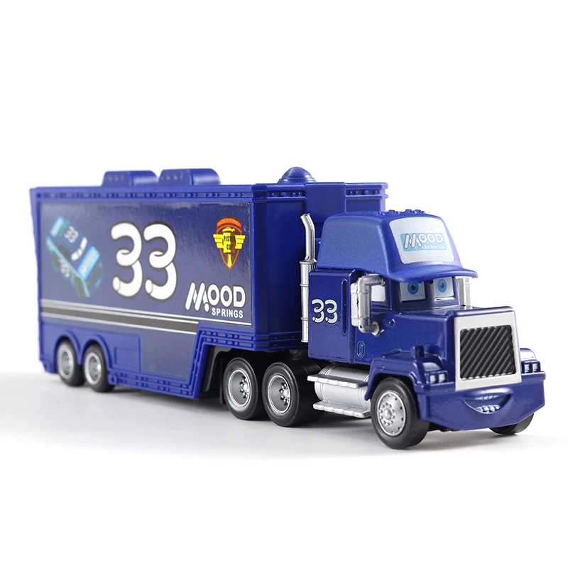 

Disney Pixar Cars 2 3 Lightning McQueen Uncle Mike Blue Container Truck No. 33 Model Boys Kid Like Toys Christmas/Birthday Gifts