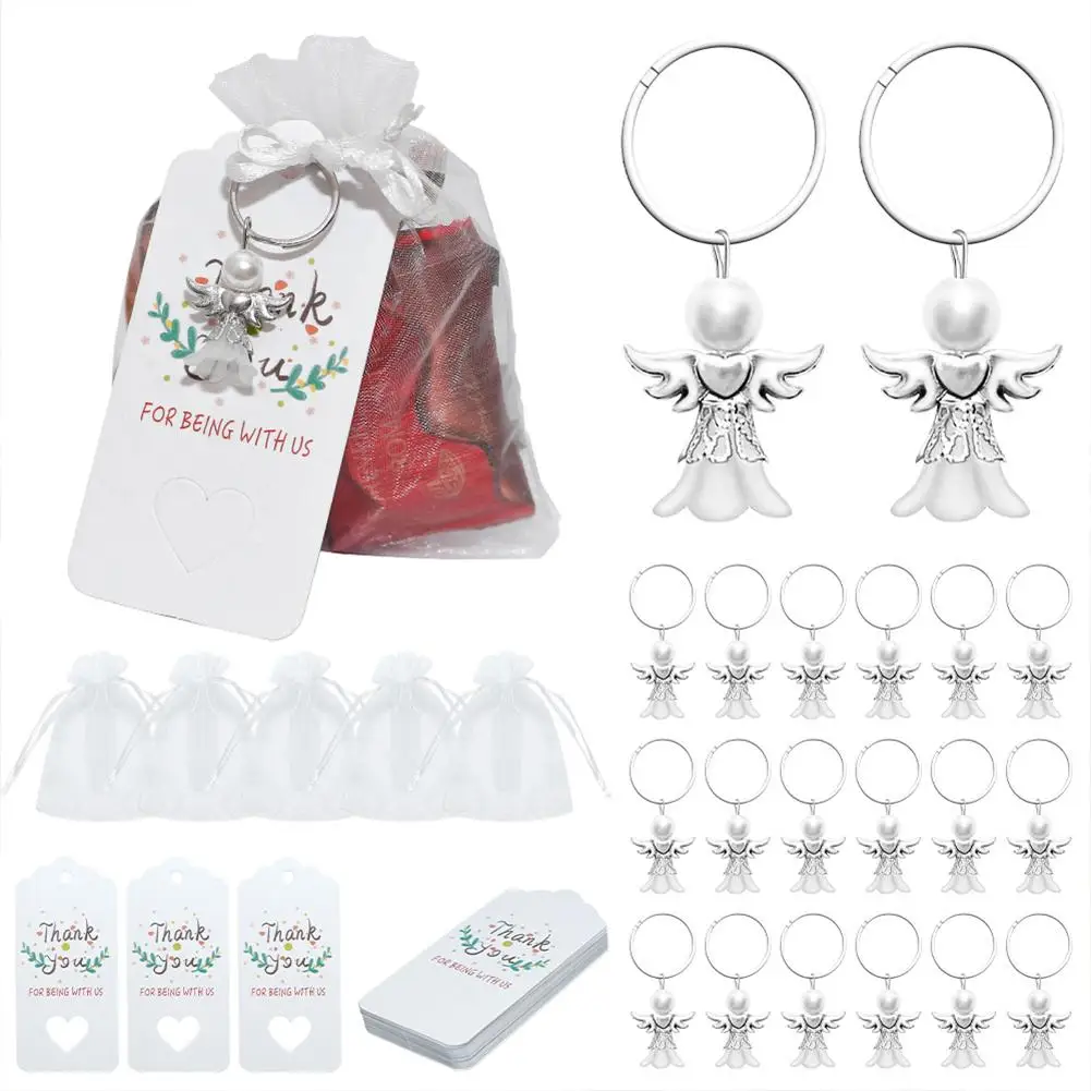 

24pcs Angel Key Ring Pendant Party Favors For Baby Shower Bride Shower Wedding Anniversary Graduation Ceremony