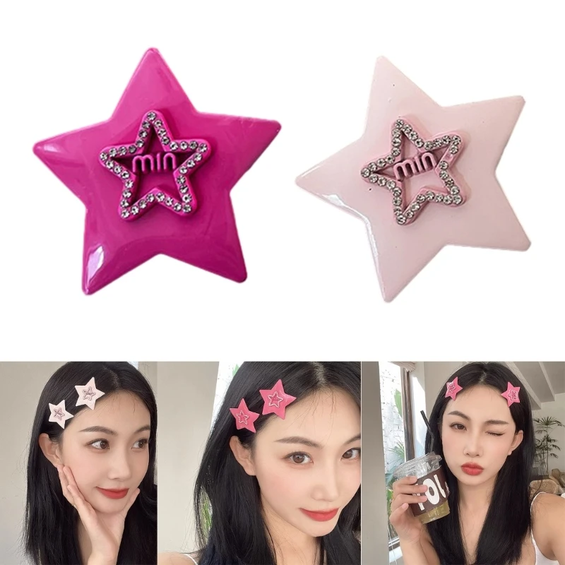 

Barrettes Clip Hairpin Y2K Girls Ornaments Pentacle Hairpin for Women Girls 264E
