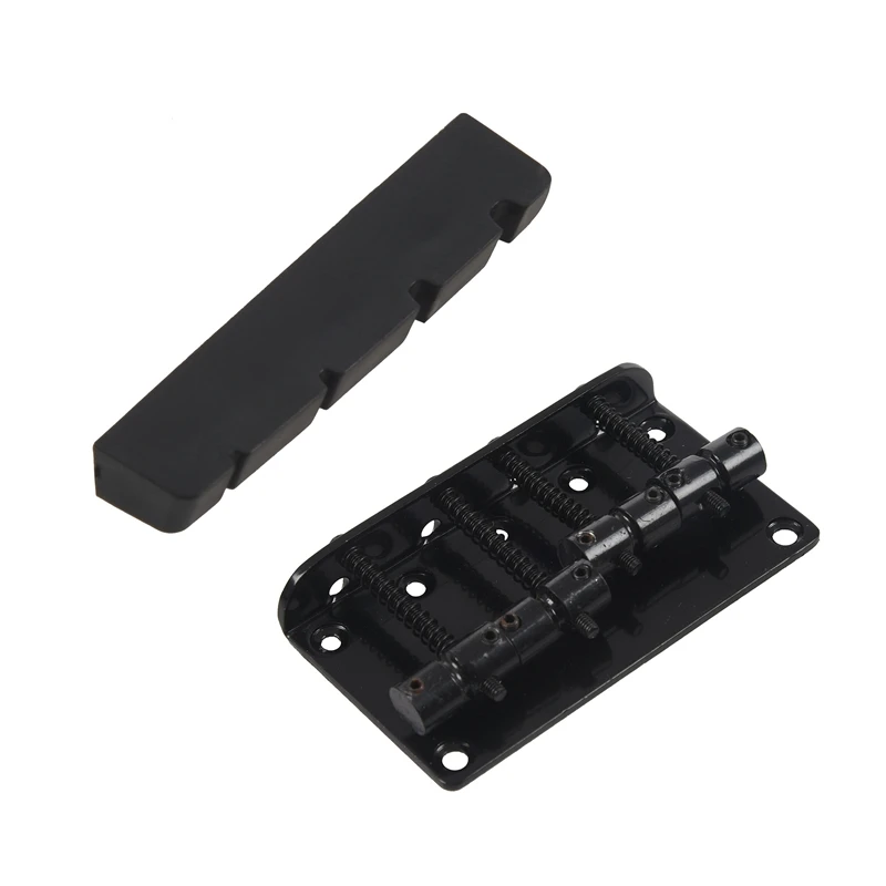 Черный XL 4-Str слот бас-гайка PT-1200-00 &amp 4 струны Винтажный стиль Бас хардтейл мост для