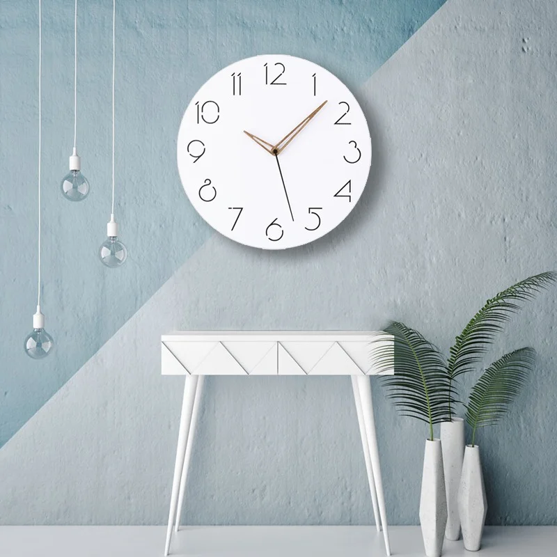 

Modern Simple Wall Watch Small Creative Fashion Silent Wall Watch Round Wood Quartz Orologio Parete Living Home Saatr DJ60WC