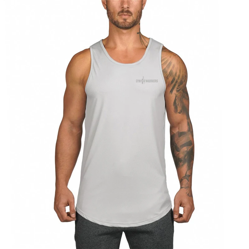 

New Arrival Men fitness bodybuilding Tank Top Summer Comfortable Fashion Sleeveless t-shirt Quick-drying Printed Mens vest