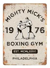 Металлический постер Mick's Boxing Gym с орнаментом, гараж, арт-деко, бар, кафе, магазин