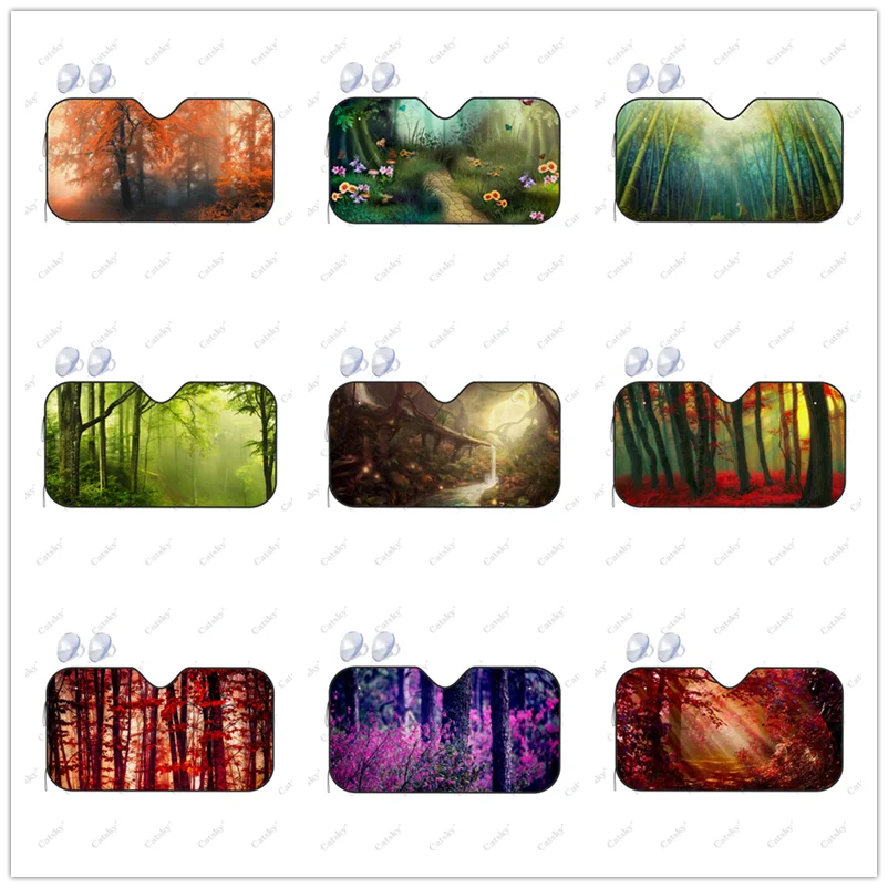 

Чехол на лобовое стекло автомобиля с принтом леса, солнцезащитный козырек с защитой от уф-лучей для авто, седана, грузовика