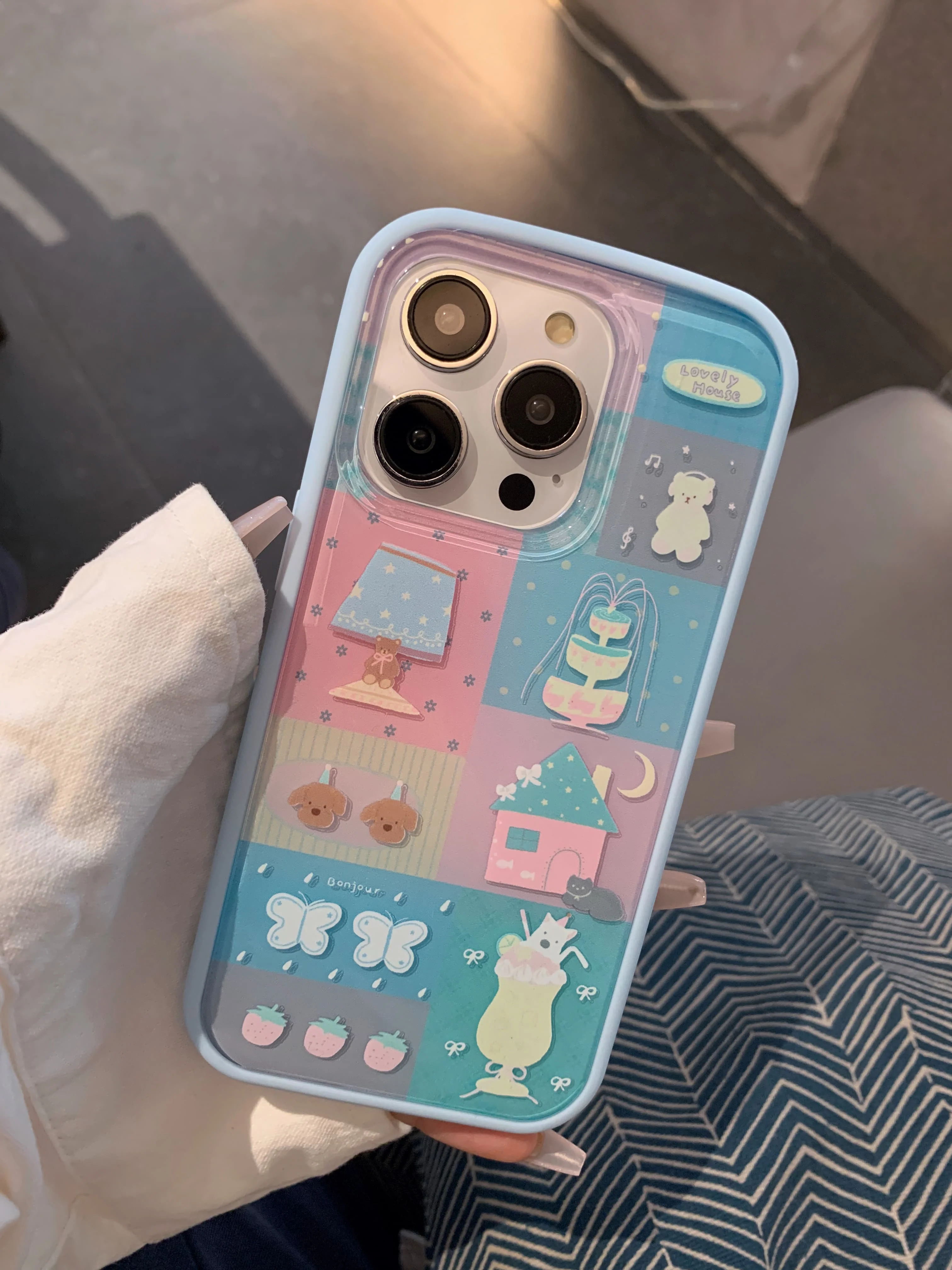 Милые наклейки в Корейском стиле Ins шикарный чехол шашки для iPhone 15 14 13 Pro Max Plus